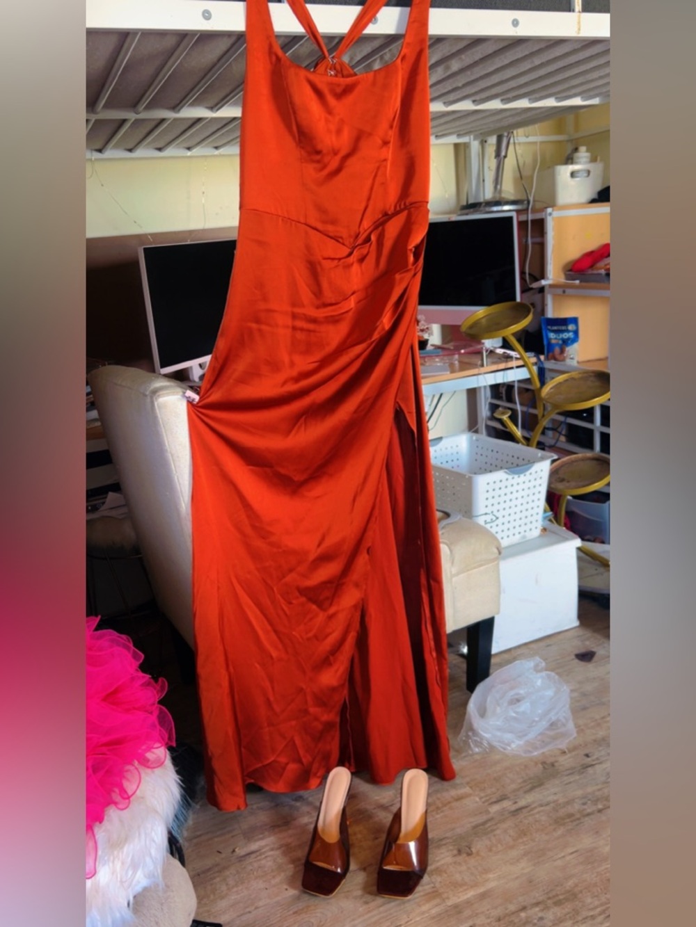 ✨ Azazie Burnt Orange Formal Dress + Heels – $85 ✨ - Picture 4 of 5